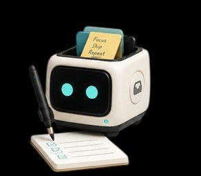 Nestly mascot with notepad